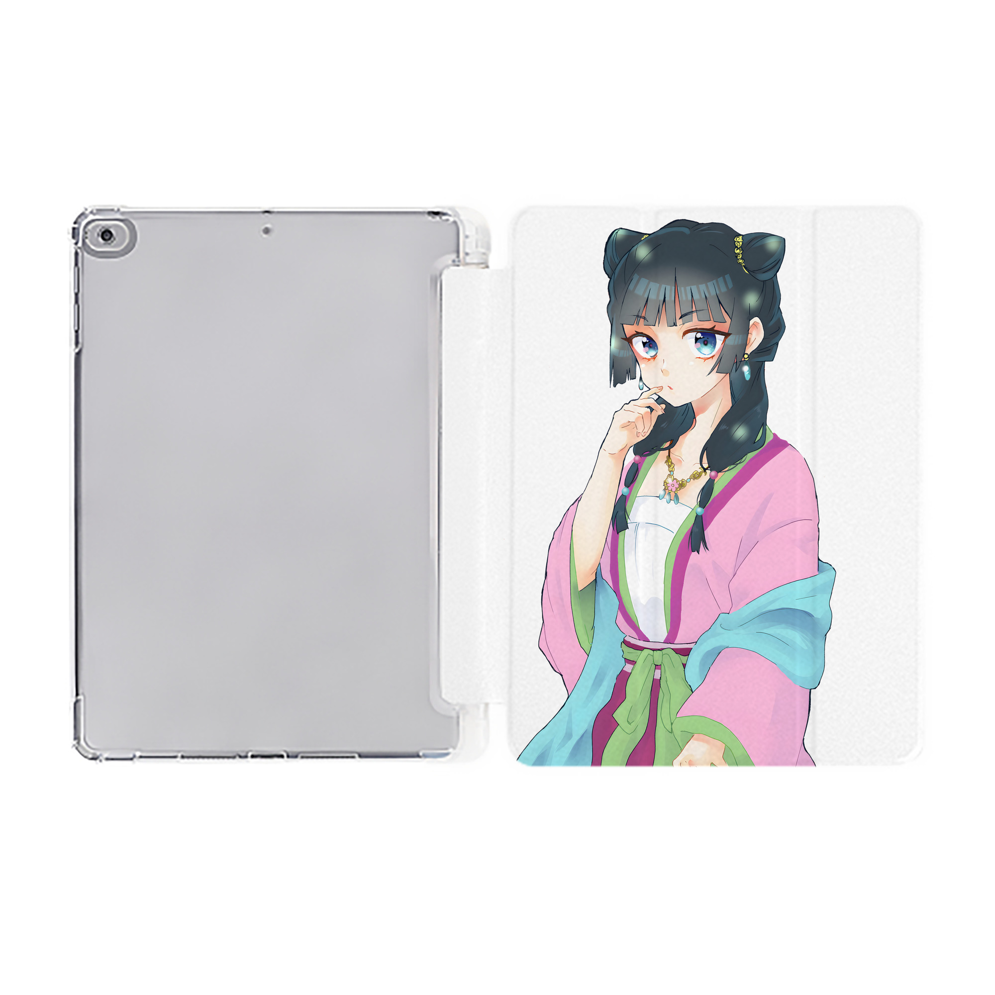 （画像用） 薬屋のひとりごと The Apothecary Diaries IPad ケース ペン収納付き 三つ折りスタンド PUレザー×シリコン 対応機種9.5/10.5/10.9インチ